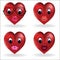 Emoji heart, smiley lip creator. Vector design collection of emoticon body parts and accessories allows you to create your
