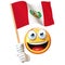 Emoji holding Peruvian flag, emoticon waving national flag of Peru 3d rendering