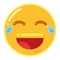 Emoji of Joyful Face in Flat Design Icon Vector Illustration