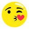 Emoji Kissing Facial Expression, Emoticon Sticker