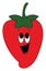 Emoji of a laughing red strawberry vector or color illustration
