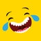 Emoji laughing yellow cartoon