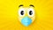 Emoji with medical face mask. Emoticon with mouth protection mask. Vector