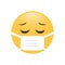 Emoji in medical mask. Emoticon in surgical mask. Stop Coronavirus. Covid-19. Stop the global pandemic
