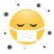 Emoji in medical mask. Emoticon in surgical mask. Stop Coronavirus. Covid-19. Stop the global pandemic