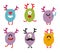 Emoji monsters. Cute cyclops vector set