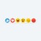 Emoji mood facebook icon. vector symbol on white