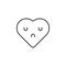 emoji mood icon. Element of heart emoji for mobile concept and web apps illustration. Thin line icon for website design and