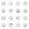 Emoji mood line icons set