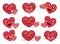 Emoji mother and kid characters vector set. Emoticon mom heart shape characters with happy child for mothers day and valentines.