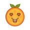 Emoji - orange in love with happy smile. Isolated vector.