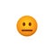 Emoji poker face. Dispassionate expression of yellow character with neutral mood expressionless social indifference