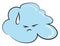 Emoji of a sad blue-colored cloud set on isolated white background vector or color illustration