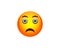 Emoji sad crying with big eyes realistic face expression