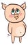 Emoji of a sad rose-colored pig set on isolated white background vector or color illustration