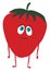 Emoji of the sad strawberry, vector or color illustration