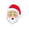 Emoji Santa Claus. Winter Holidays Emoticon. Santa Clause in concerned about emoji icon