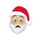 Emoji Santa Claus. Winter Holidays Emoticon. Santa Clause in frightened emoji icon