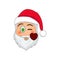 Emoji Santa Claus. Winter Holidays Emoticon. Santa Clause in send a kiss emoji icon