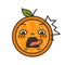 Emoji - scream orange smile. Isolated vector.