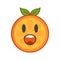 Emoji - scream orange smile. Isolated vector.