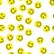 Emoji seamless pattern background. Simple smile yellow emoticons. Vector illustration