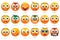 Emoji set. Emoji sticker pack. Human emotions: happy, angry, enamored, surprised, sad, embarrassed, sick, irritated.