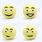 Emoji set  with emotions in sad and funny mood. isolated in white background.