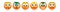 Emoji set. Vector emojies pack. Human emotions: happy, angry, enamored, surprised, sad, uncomprehending, embarrassed emotion.