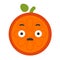 Emoji - shock orange smile. Isolated vector.