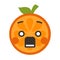 Emoji - shock orange smile. Isolated vector.