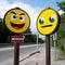 Emoji signboards adding charm to the urban environment