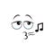Emoji singing melody song, musical emoticon face