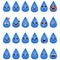 Emoji smiley drops of rain water with emotions faces collection