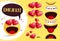 Emoji smiley love heart create kit. Smileys emoji yellow face with editable love heart eyes and mouth.