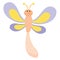 Emoji of a smiling dragonfly vector or color illustration