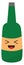 Emoji of a smiling green champagne bottle/Clipart of a broad green-colored bottle vector or color illustration