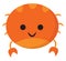 Emoji of a smiling orange crab/Cartoon orange crab, vector or color illustration