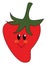 Emoji of a smiling red strawberry, vector or color illustration
