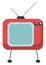 Emoji of the smiling vintage red TV, vector or color illustration