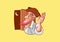 Emoji sticker captain mascot goodbye wave hand