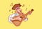 Emoji sticker seaman captain plays guitar