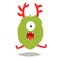 Emoji surprised monster. Cute shocked cyclop vector illustration