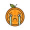 Emoji - tears crying orange. Isolated vector.