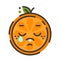 Emoji - tears crying orange. Isolated vector.