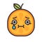 Emoji - tears crying orange. Isolated vector.