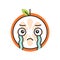 Emoji - tears crying orange. Isolated vector.