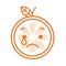 Emoji - tears crying orange. Isolated vector.