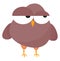 Emoji of a tired rose-colored owl vector or color illustration