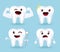 Emoji tooth vector set design. Emojis teeth emoticon collection in happy and jolly facial expression with healthy and strong.